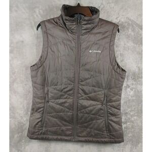 Columbia Omni Heat Puffer Vest Men's Large Olive Green Lightweight Insulated